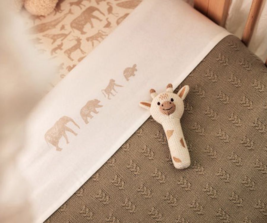 Laken Jollein, geschikt voor wieg/draagmand/park | Animals nougat