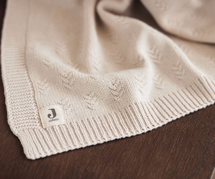 Deken Jollein, geschikt voor babybed 60x120/babybed 70x140 | Grain Knit oatmeal