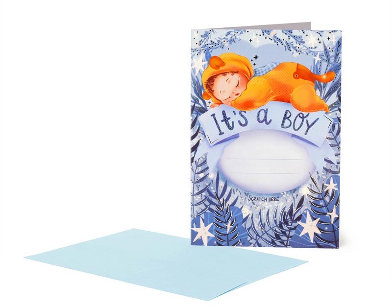 Wenskaart Legami, Scratch Off Card - It's A Boy, kraskaart