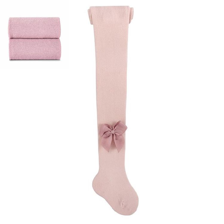 Kousen Condor Cotton Tights With Side Grosgrain Bow, broekkousen