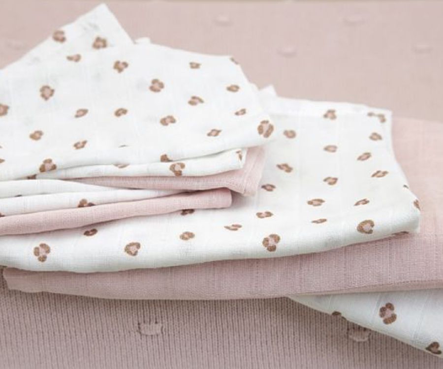 Tetra doek Meyco Baby Starterset 9-delig | Mini Panther soft pink