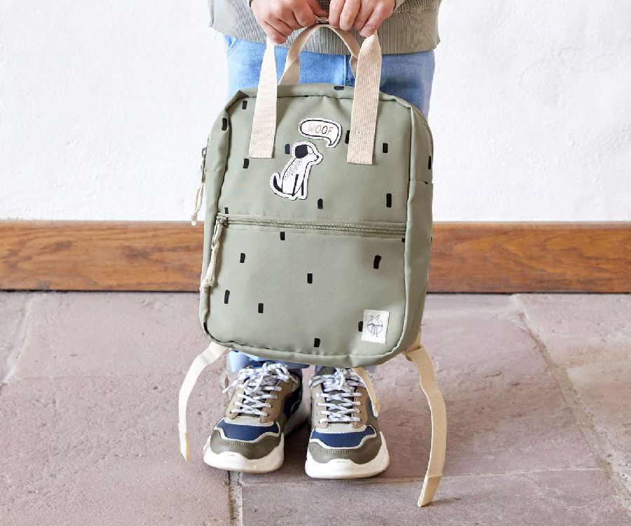 Rugzak Laessig Mini Square Backpack | Happy Prints light olive | Paradisio