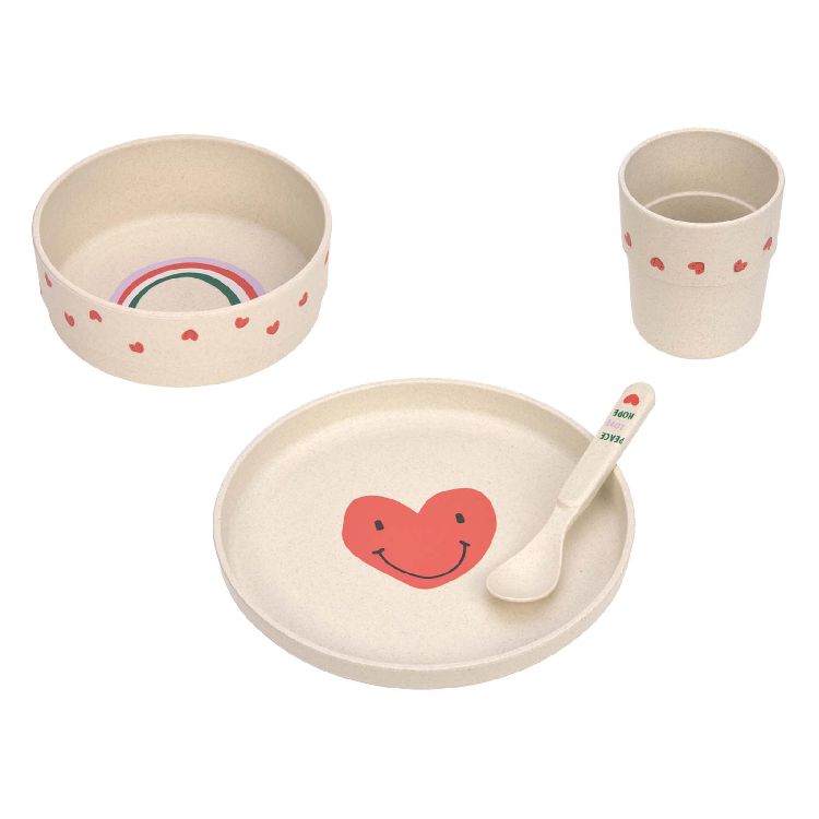 Eetset Laessig Dish Set | Happy Rascals Heart/Little Gang