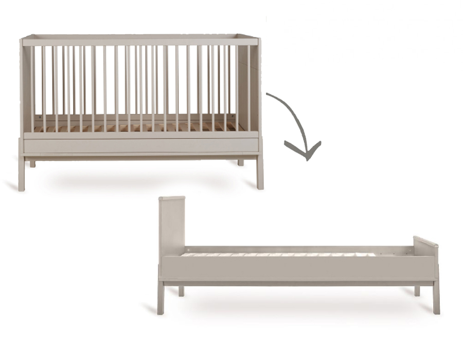 Bed Quax, Ashi Clay, Ashi Clay 70x140 omvb, babybed omvormbaar tot juniorbed