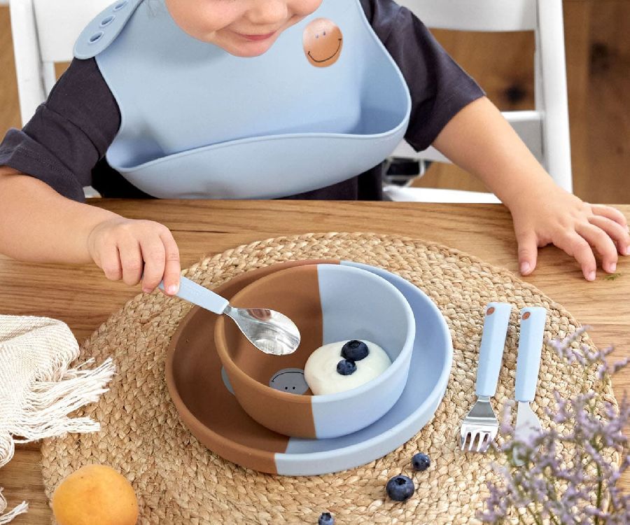 Bord Laessig Silicone Bowl, kom | Happy Rascals Smile/Little Gang