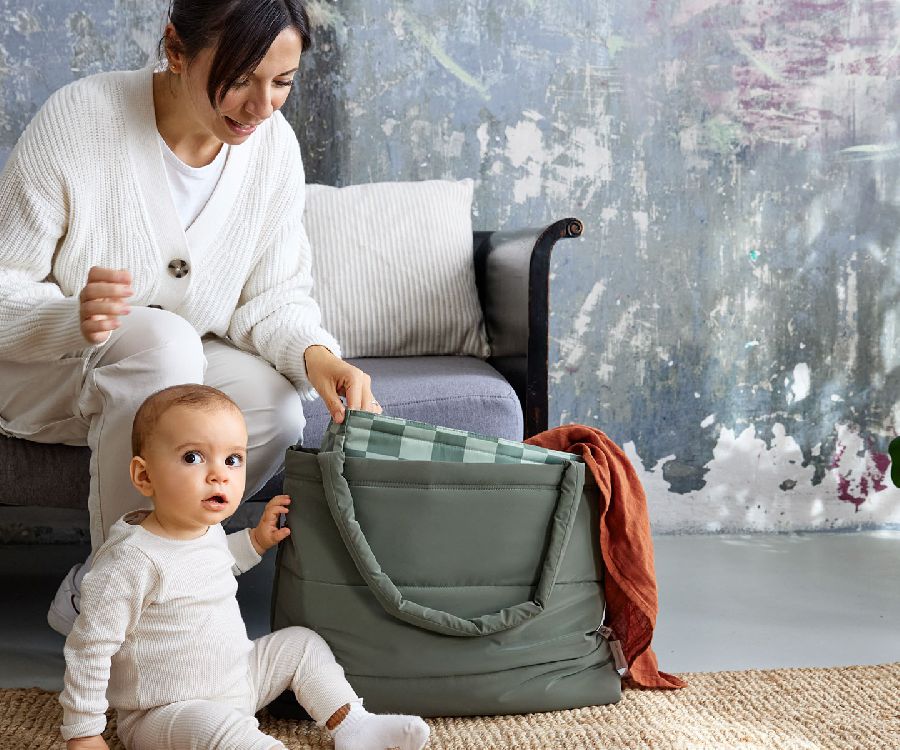 VERZORGINGSTAS Laessig Shopper, mom bag zonder luiermat | Cas olive