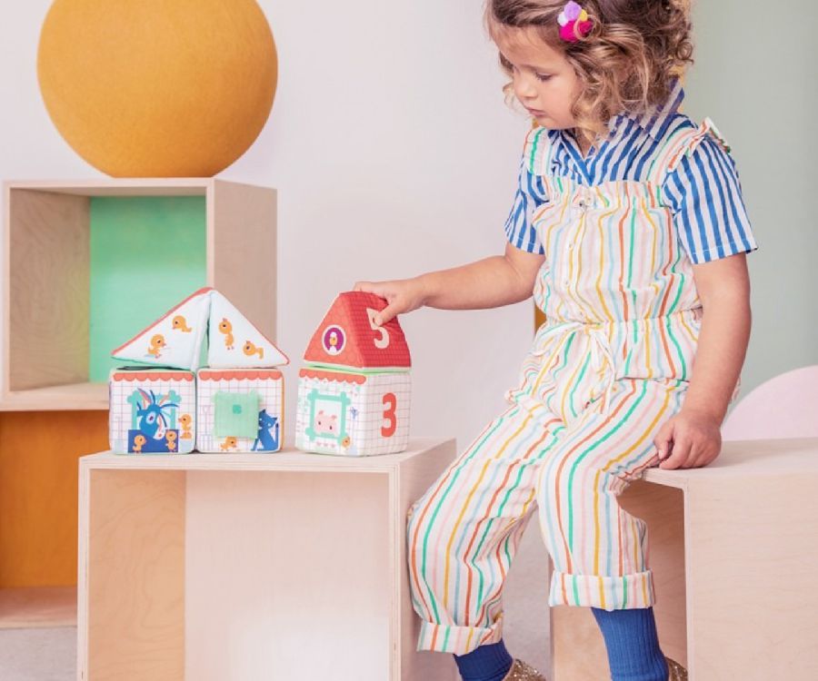 Zachte activiteitenkubus Lilliputiens Stapelkubussen boerderij