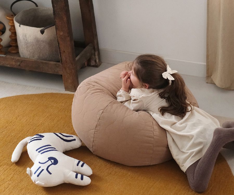 Poef Nobodinoz, Quilted Round Beanbag | Landscape