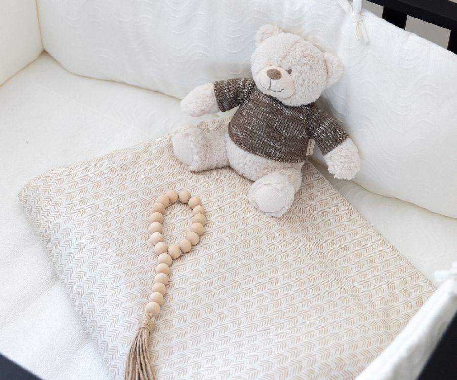 Deken Pericles, geschikt voor wieg/draagmand/park | Boho taupe