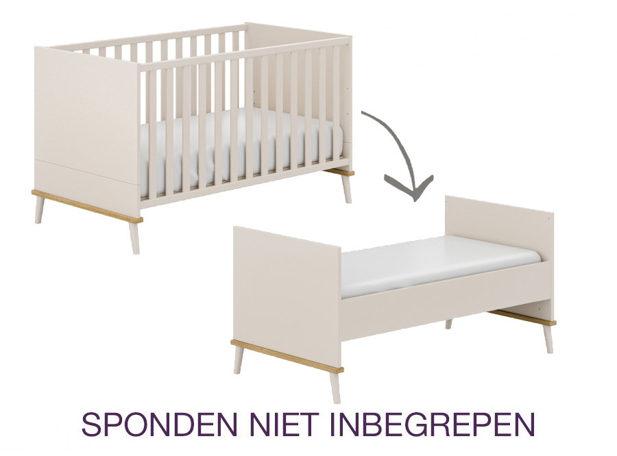 Bed Yuny by Paidi, Hazel, Hazel 70x140 omvb, babybed omvormbaar tot juniorbed