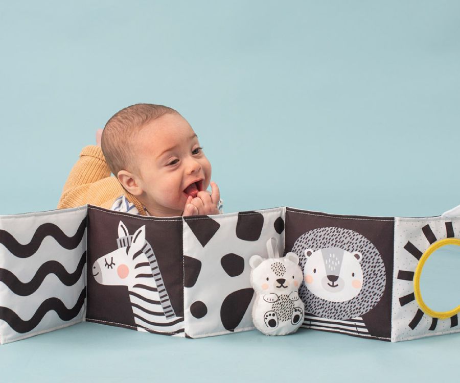 Zacht boekje Taf Toys Black & White Book | contrastboek