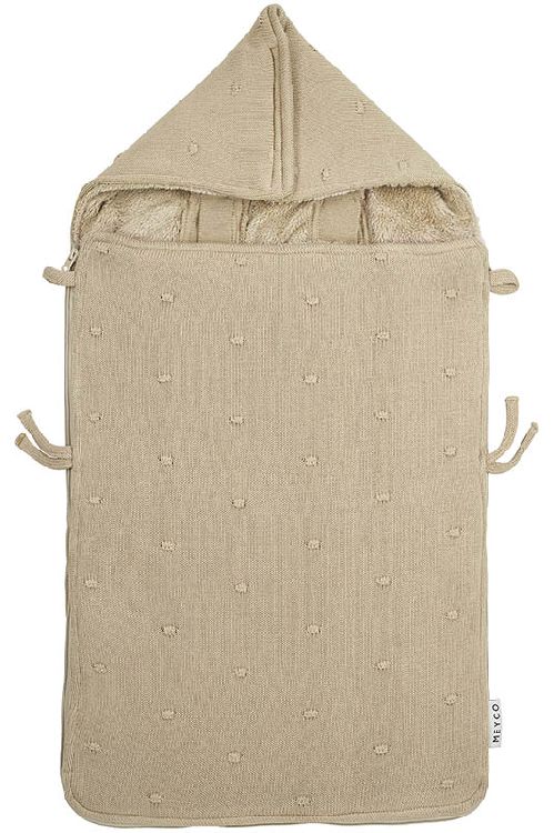 Voetenzak Meyco Baby, geschikt voor autostoel groep 0+ | Mini Knots sand