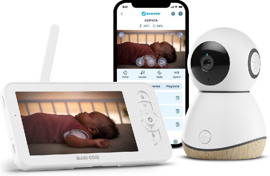 Babyfoon Maxi-Cosi See Baby Monitor Pro, babyfoon met dual gebruik (beeldbabyfoon + smartphone/tablet)