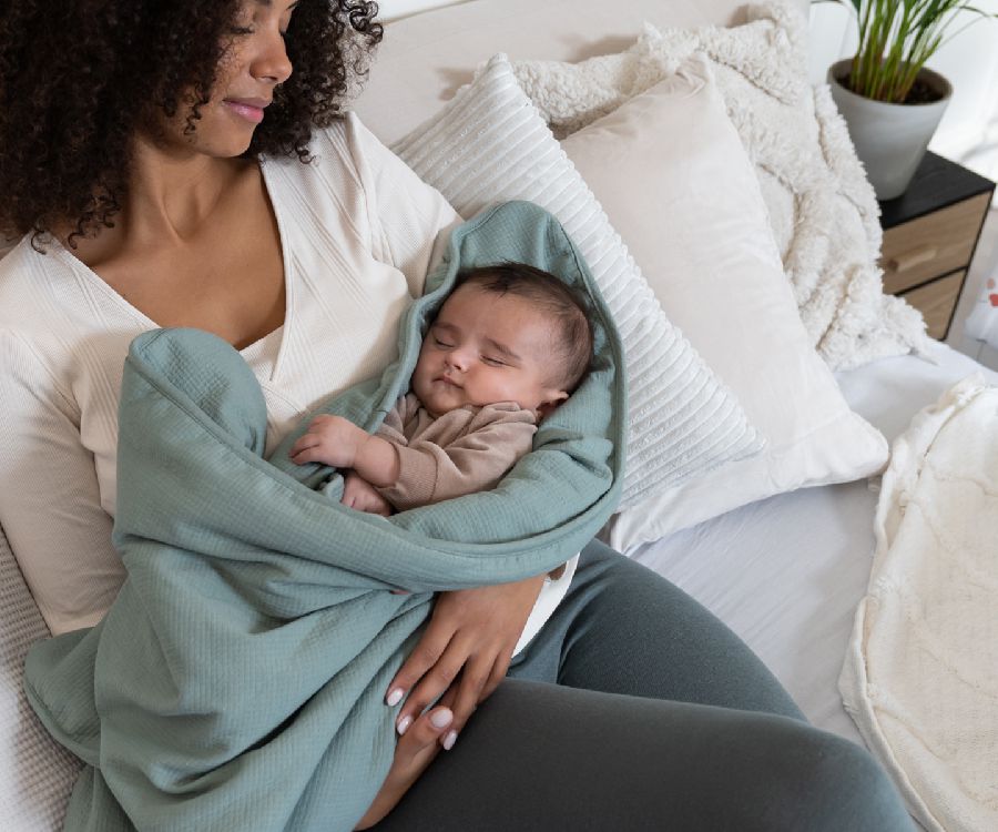 Deken Doomoo Dream, geschikt voor wieg/draagmand/park/babynest Doomoo Cocoon | Tetra Jersey green