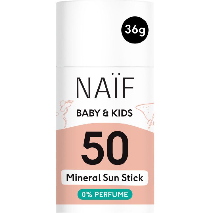 Zonnecreme Naif Mineral Sun Stick 0% Perfume, SPF 50 | Sun Baby
