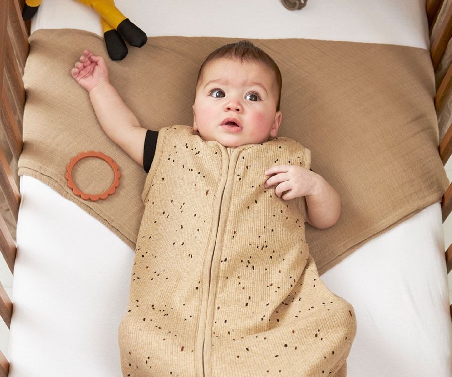 Slaapzak Meyco Baby, 9/12 maanden, 0.3 TOG | Rib Mini Spot toffee melange