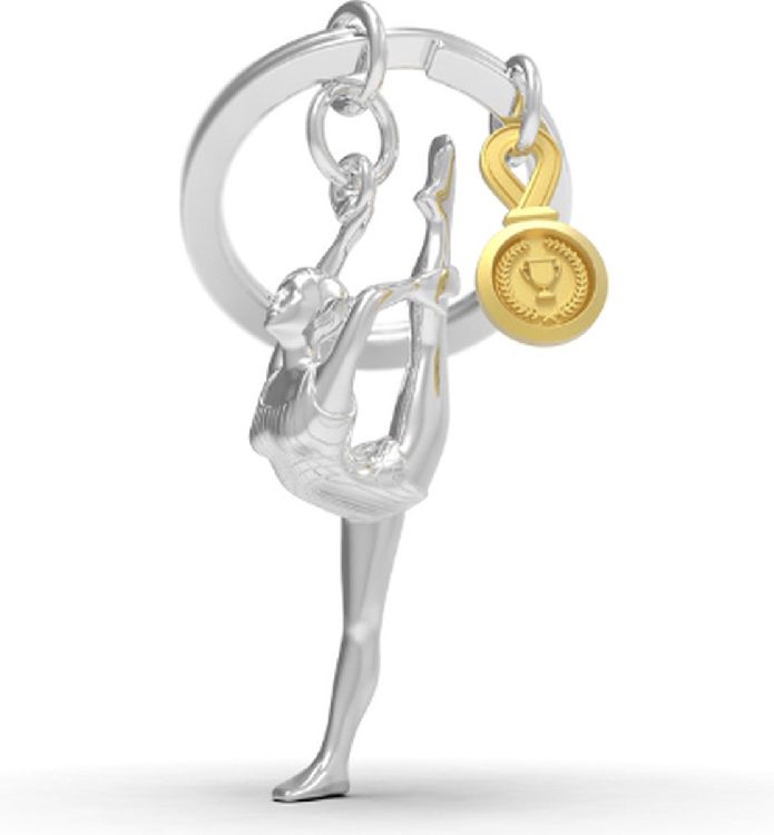 Sleutelhanger Metalmorphose gymnast, turnster/medaille | Sport