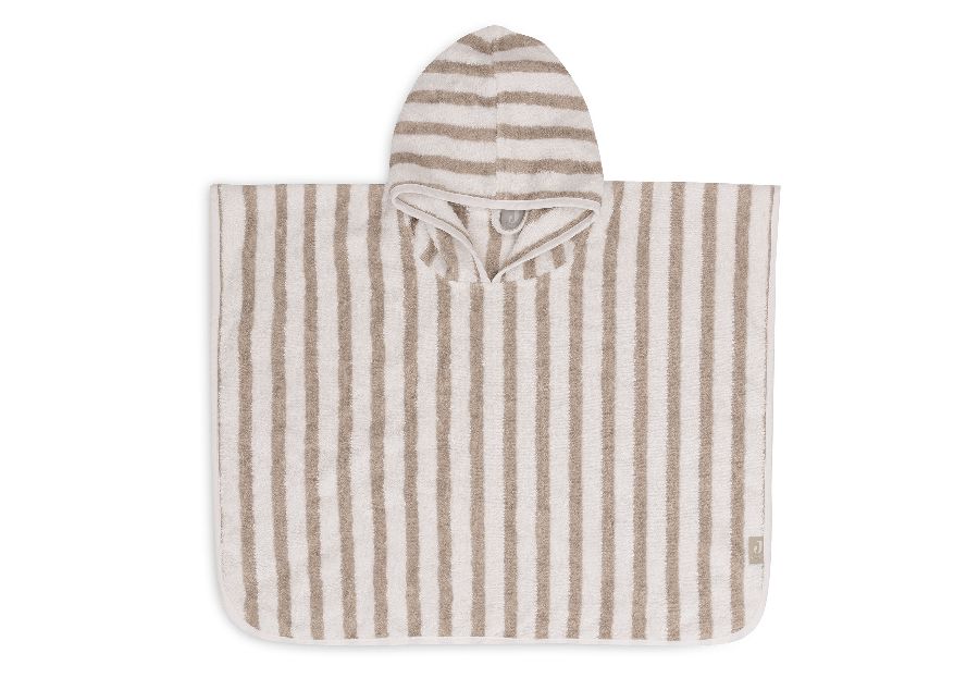 Poncho Jollein, badcape | Stripe Terry olive green