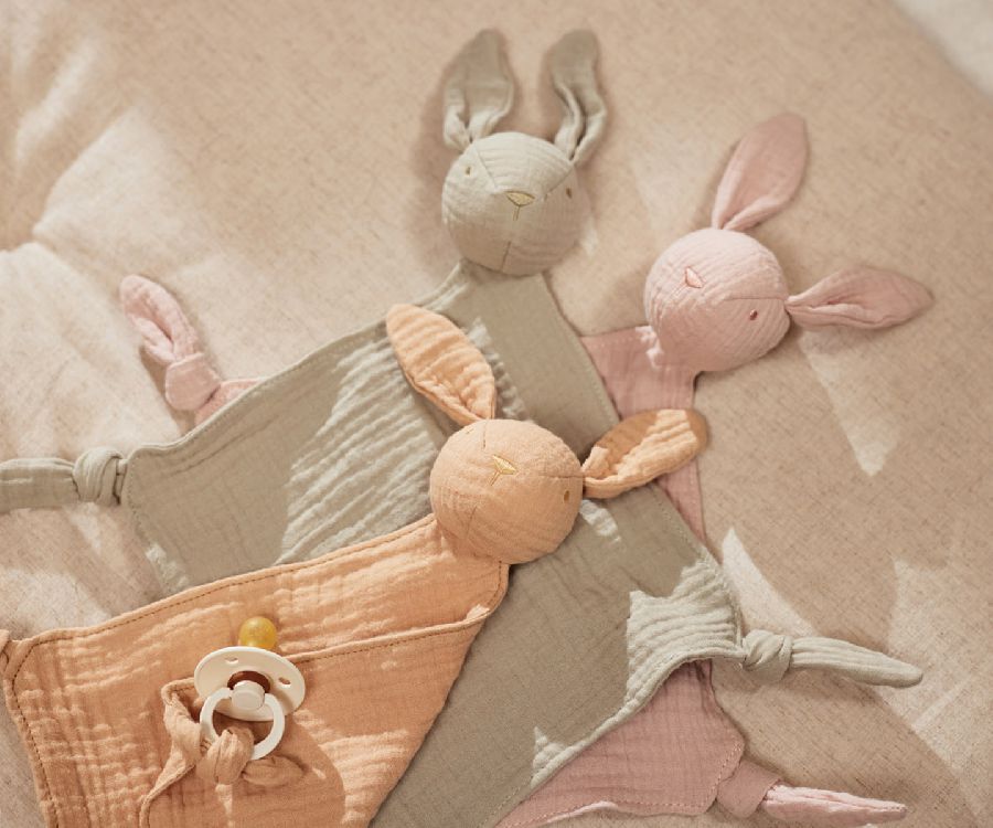 Knuffeldoek Jollein, Speendoekje | Bunny Ears wild rose