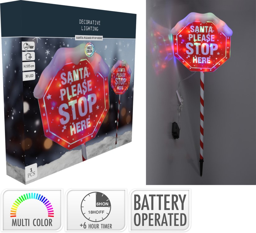 Verlichting stopbord, H 105 cm