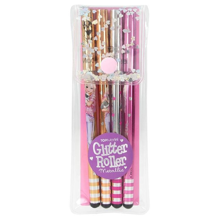 Balpen TopModel Glitter Gel Metallic, gel, goud/zilver/brons/rosegoud