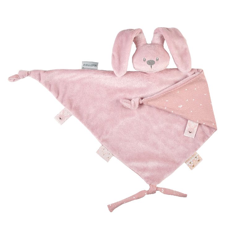 Knuffeldoek/fopspeendoekje Nattou, Maxi Doudou Glow in the dark | Lapidou old pink