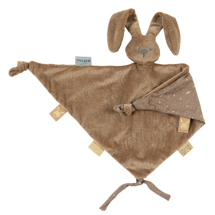 Knuffeldoek/fopspeendoekje Nattou, Maxi Doudou Glow in the dark | Lapidou mocha