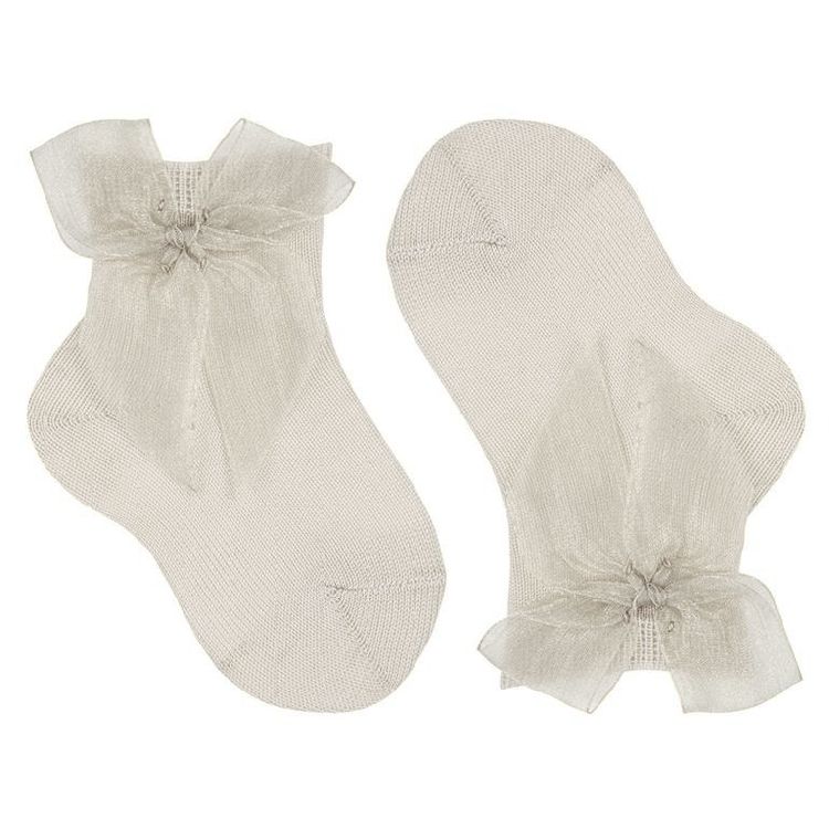 Kousen Condor Cotton Socks With Organza Bow, klassiek model