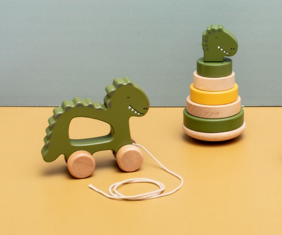 Duw- & trekfiguur Trixie Pull along toy | Mr. Dino Playtime