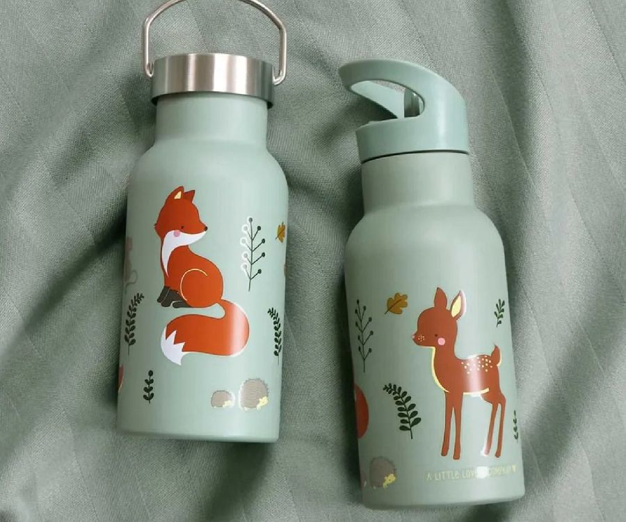 Drinkfles/thermosfles A Little Lovely Company Stainless Steel Drink Bottle | Forest Friends