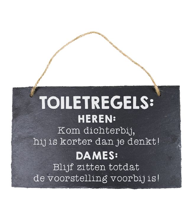 Muurdecoratie PD Party Leisteen - Toilet Regels | Stone Slogans