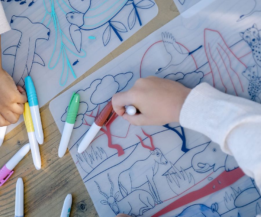Kleurmateriaal Super Petit Colouring mat | Wildlife