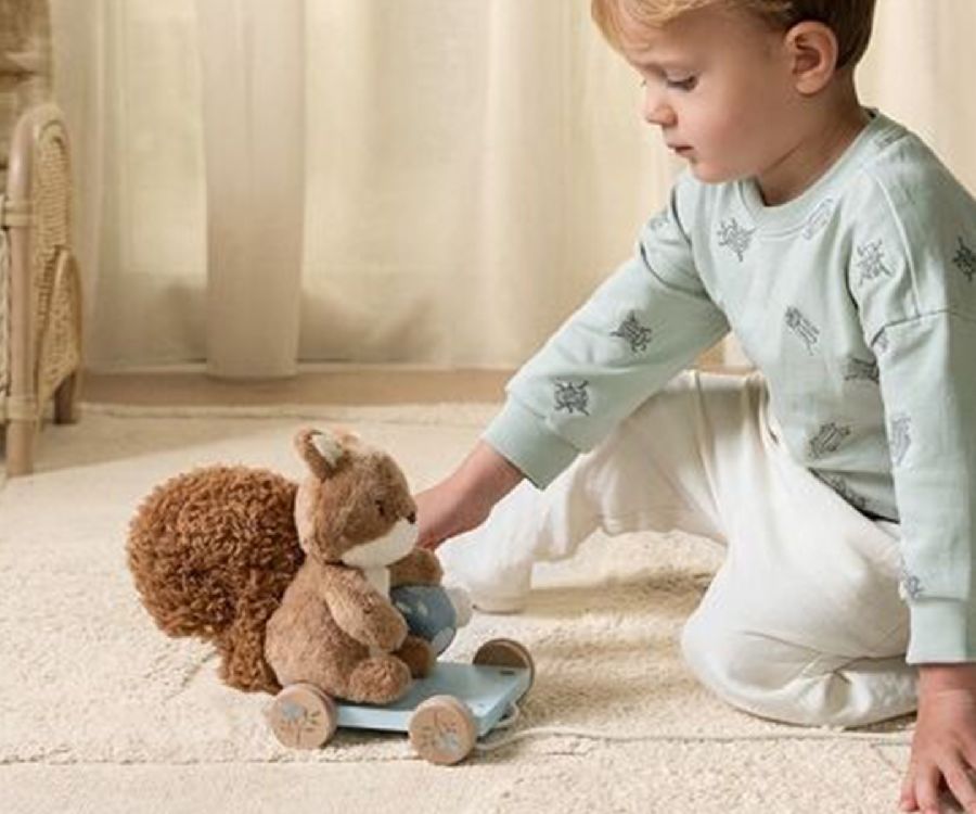 Duw- & trekfiguur Little Dutch Eekhoorn op wielen | Forest Friends