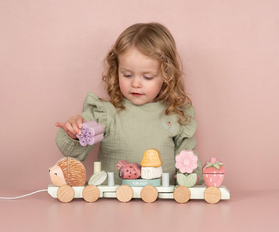 Blokken Little Dutch Blokkentrein egel | blokkentrein