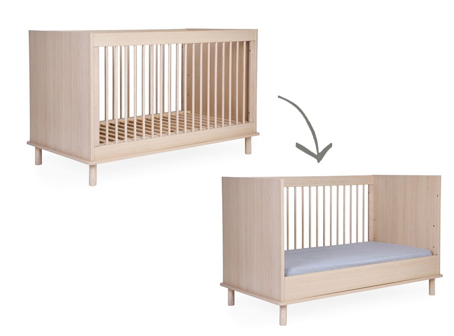 Bed Childhome, Nordica, Nordica 70x140 omvb, babybed omvormbaar tot bedbank