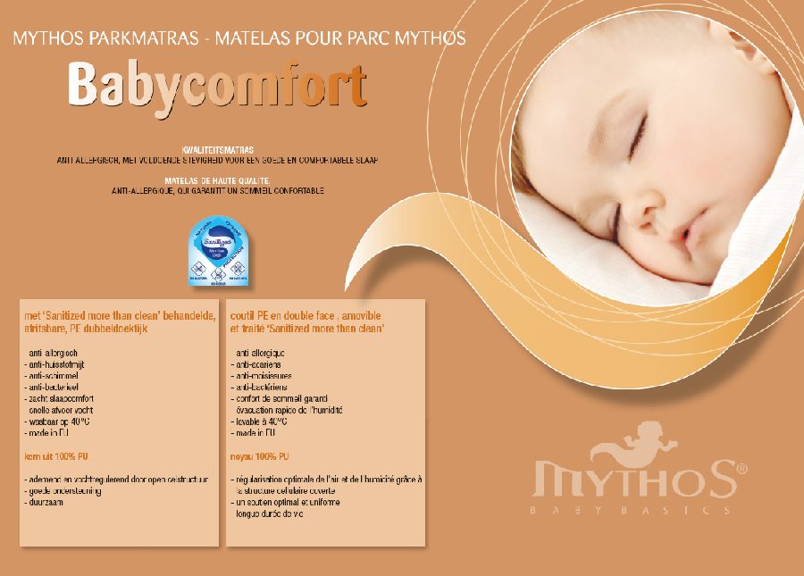 Matras MYTHOS Babycomfort 72/93, geschikt voor park