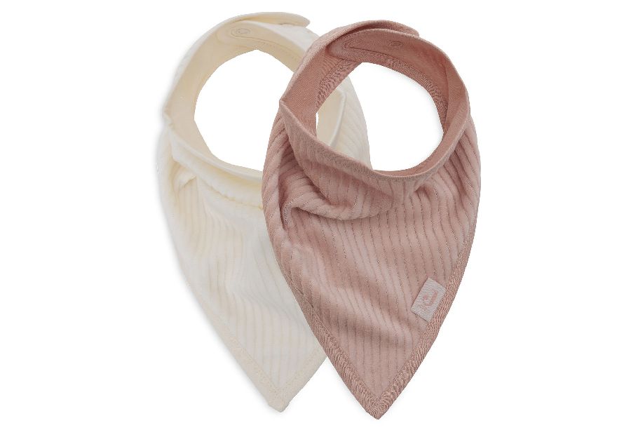 Spuugdoekje Jollein Bib bandana | Velvet Rib wild rose/Velvet Rib ivory