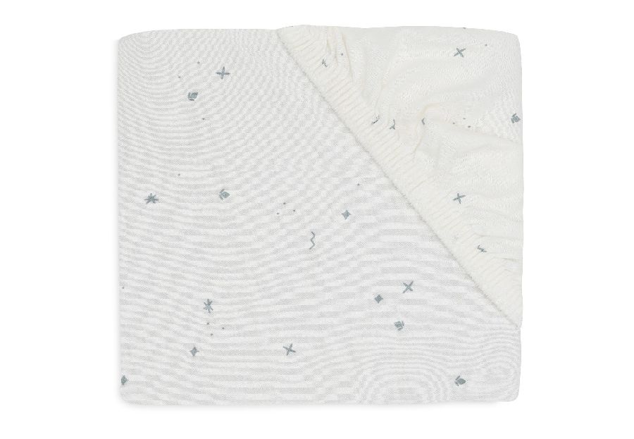 Hoeslaken Jollein, geschikt voor babybed 60x120 | Twinkling sea green