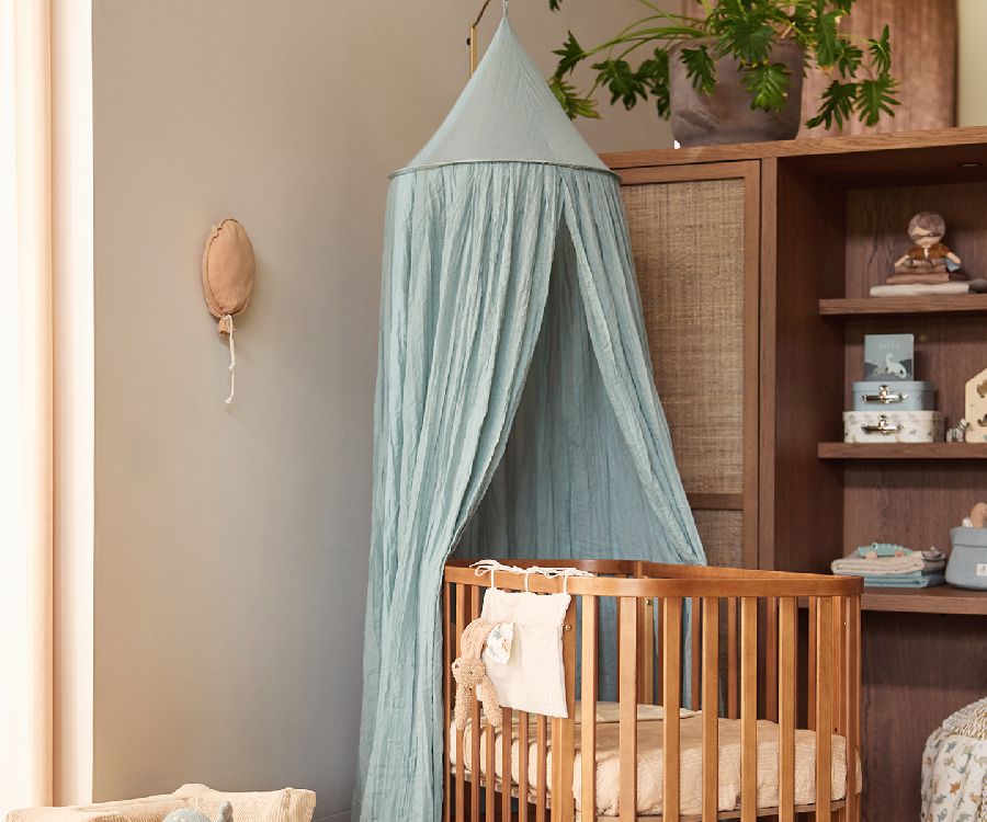 Jollein Bedhemel Vintage Wild Rose - hoogte 155 cm - Oeko-Tex gecertificeerd - luifel kinderkamer babybed