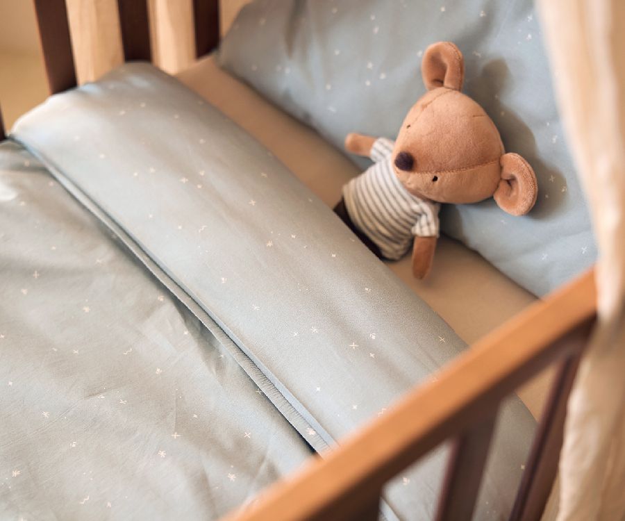 Donsovertrek Jollein, geschikt voor babybed 60x120/babybed 70x140 | Twinkling sea green