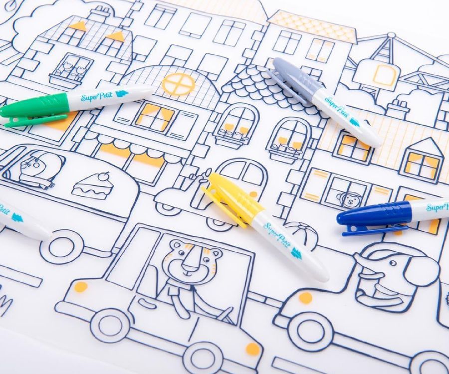 Kleurmateriaal Super Petit Colouring mat | Superpetit X Moulin Roty