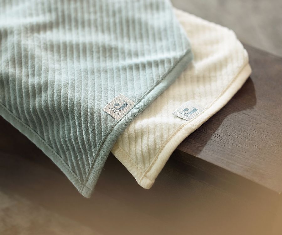 Spuugdoekje Jollein Bib bandana | Velvet Rib sea green/Velvet Rib ivory
