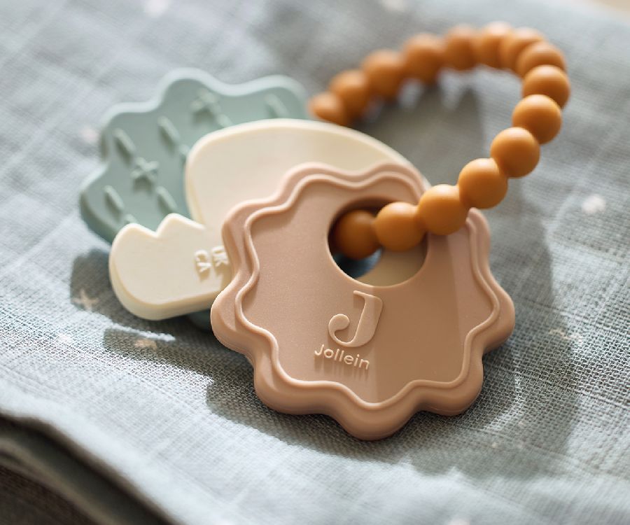 Rammelaar Jollein Teething ring keychain | Lovely Birds