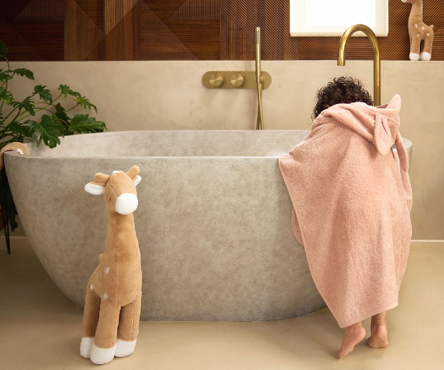 Poncho Jollein, badcape | Terry wild rose