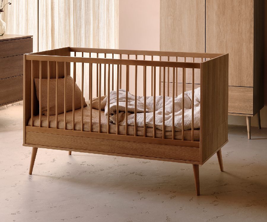 Bed Quax, Flow Honey Ash, Flow Honey Ash 70x140 omvb, babybed omvormbaar tot juniorbed