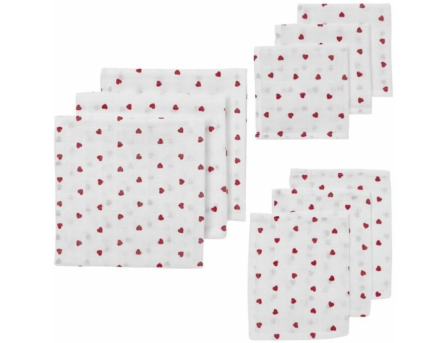 Tetra doek Meyco Baby Starterset 9-delig | Sweet Heart red