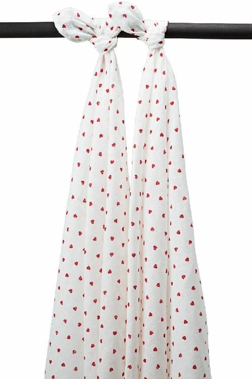 Tetra doek Meyco Baby | Sweet Heart red