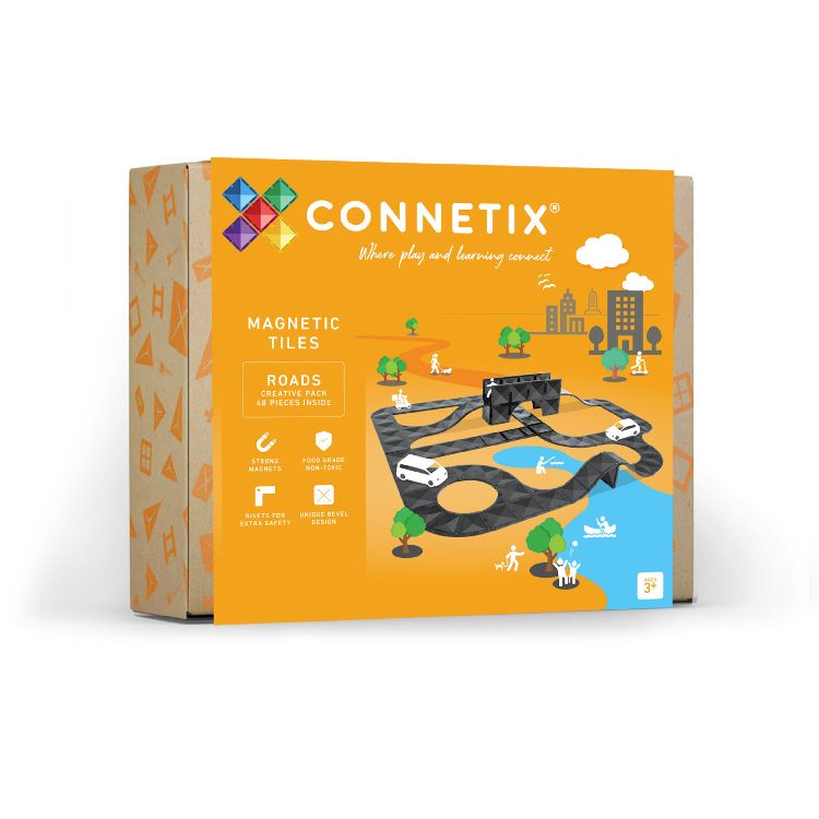 Magnetische bouwtegels Connetix Tiles Creative Roads Pack - 48 | Magnetic Tiles Roads Range