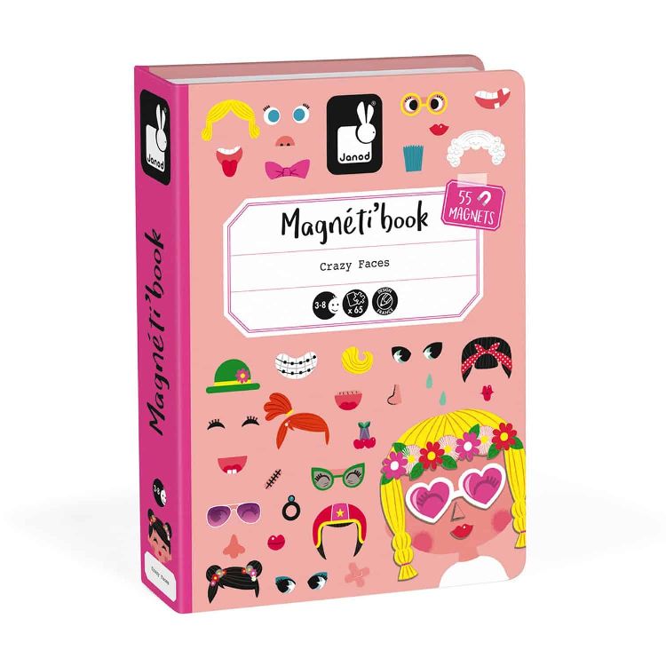Magnetisch speelgoed Janod Crazy Face Girls | Magneti Book