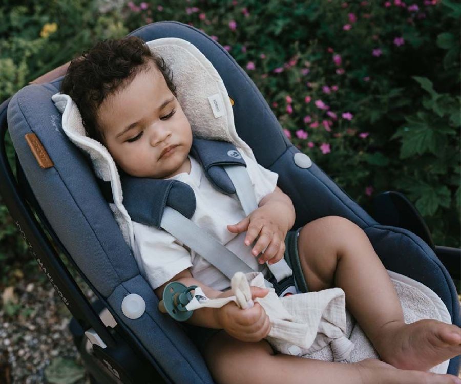 Inlegkussen Koeka Car seat liner, geschikt voor autostoel Groep 0+ | Dijon Daily warm white